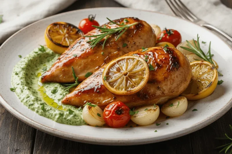 Lemon Balsamic Chicken with Rosemary Sauce